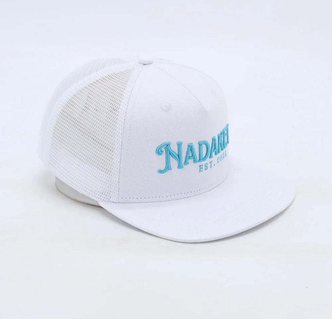 Nadaket - White//Electric Blue Snap Back Hat